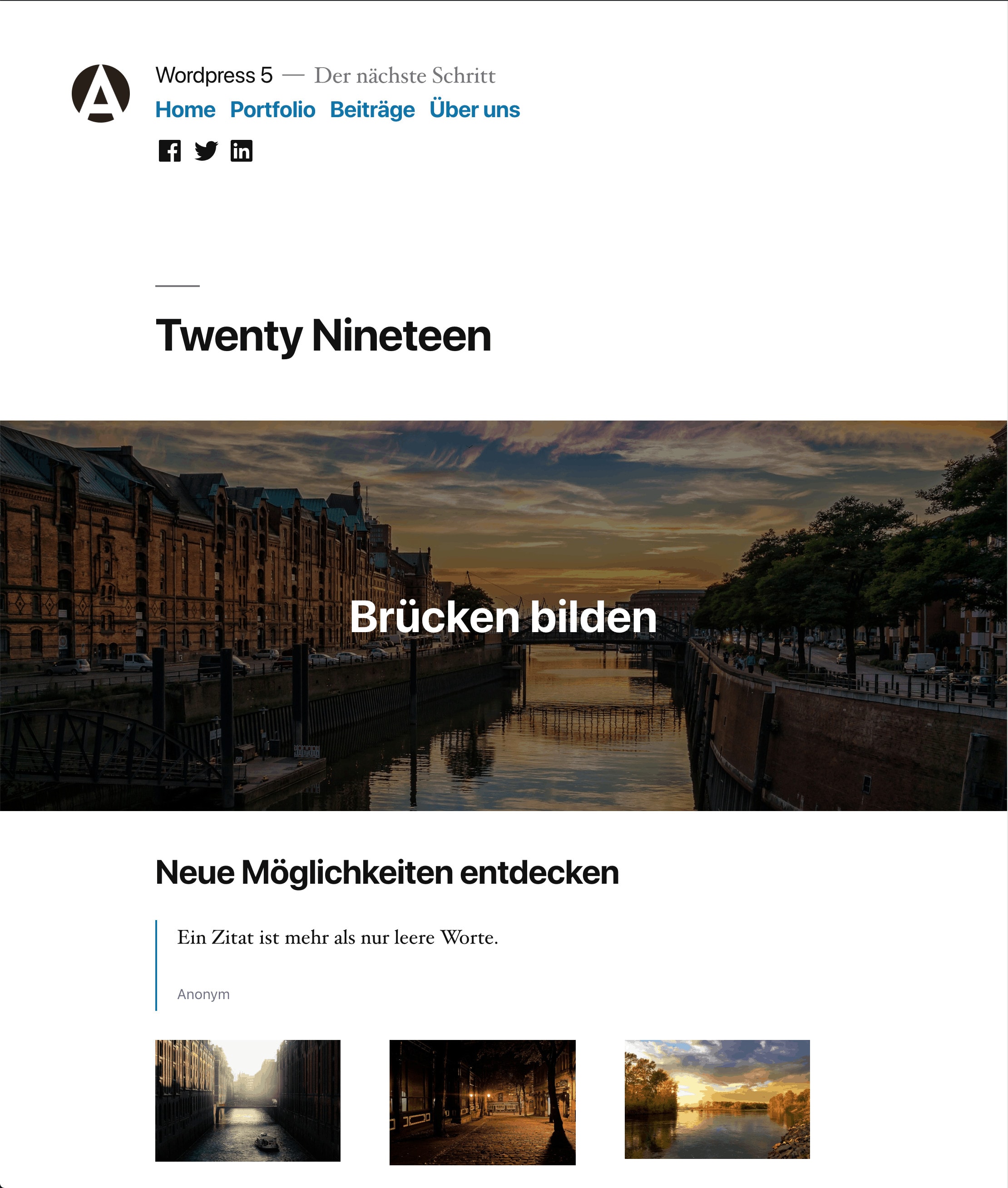 WordPress twenty-nineteen Template