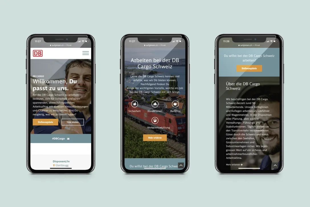 Smartphone-Ansicht, Job-Portal, Google-Jobs optimiert
