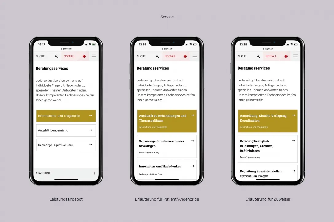 Spezifische Zielgruppen-Informationen beim Service-Angebot