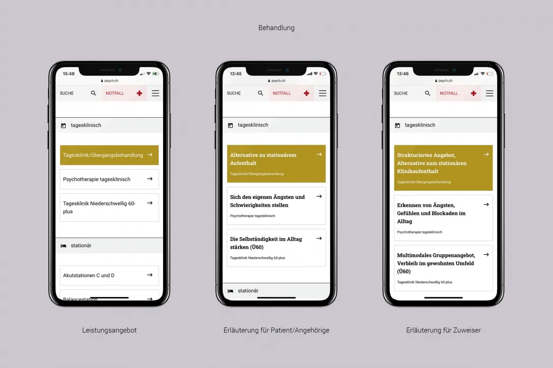 Spezifische Zielgruppen-Informationen beim Behandlungsangebot