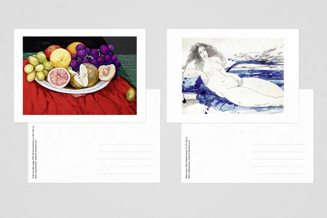 Gestaltung Kunstpostkarten, Textildesigner Hans-Jörg Ammann