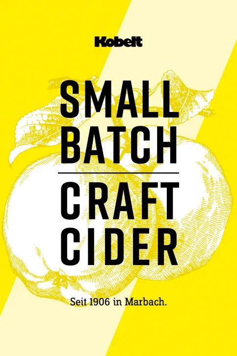 Labeling Design Small Batch Craft Ciders, raffinierte Kreationen, Obstmotive im klassischem Linolschnitt, moderne Typografie, Form- und Farbe