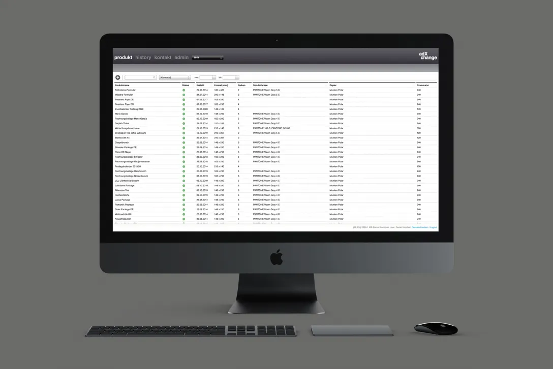 Produktübersicht, Druckdatenverwaltung, Cloud-Application, SaaS, webbasierte übersichtliche Applikation