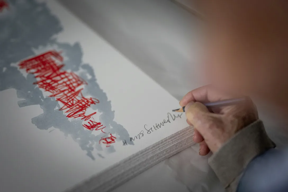 Unterschrift, Hans Schweizer, Signiert, Unterzeichnet, Signatur, Kunstwerk