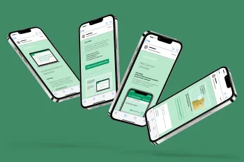 iPhone mit E-Mail Automationen Legacy Notes, iPhone, Mockup, Newsletter, E-Mail Automation, Update, Grün, Smartphone, Applikation