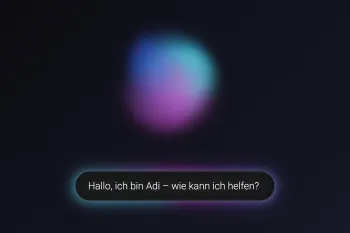 Adicto-Chatbot «Adi» – KI-gestützter Berater, clever, sicher, datenschutzkonform Chatbot, Orb-Animation, Bubble, KI-Wolke, Glow, AI-Bot, KI-Assistent, digitaler Berater, Adi, Adicto, künstliche Intelligenz